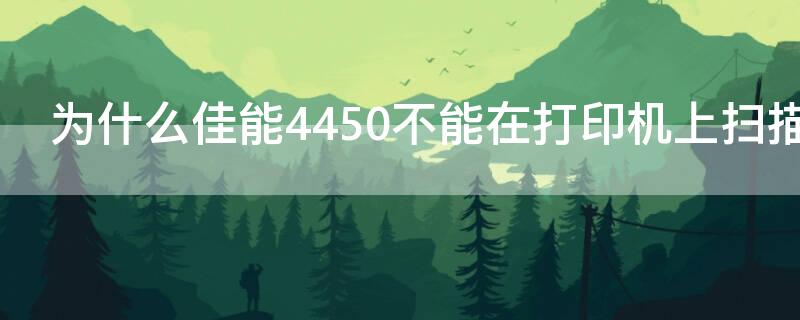 为什么佳能4450不能在打印机上扫描（佳能打印机扫描功能怎么用 25251）