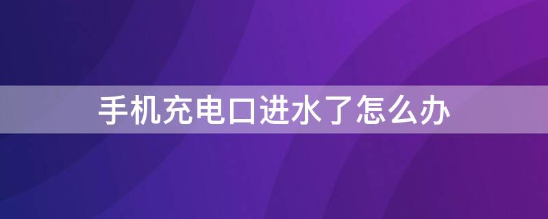 手机充电口进水了怎么办 vivo手机充电口进水了怎么办