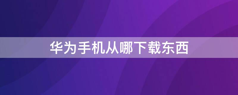 华为手机从哪下载东西（华为手机从哪下载东西呢）