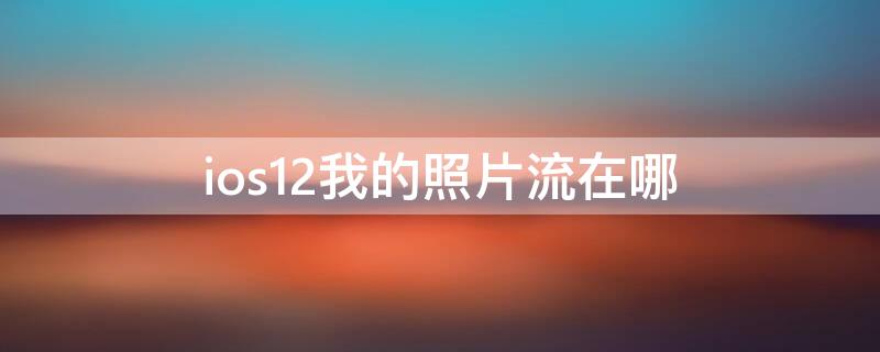 ios12我的照片流在哪（ios13我的照片流在哪里）