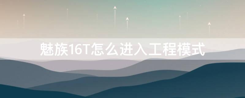 魅族16T怎么进入工程模式（魅族16如何进入工程模式）