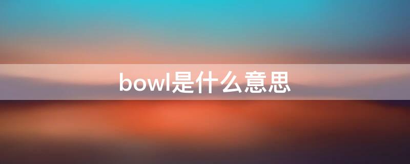 bowl是什么意思（fish bowl是什么意思）