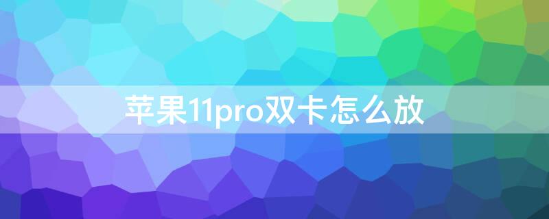 iPhone11pro双卡怎么放（iphone 11 pro怎么放双卡）