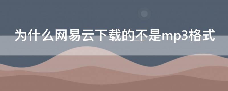 为什么网易云下载的不是mp3格式（手机ncm转mp3工具免费）