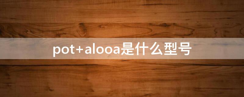 pot alooa是什么型号