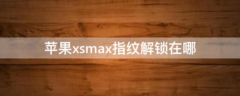 iPhonexsmax指纹解锁在哪（苹果xsmax指纹解锁在哪）