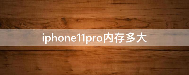 iPhone11pro内存多大 iphone11pro内存多大运行