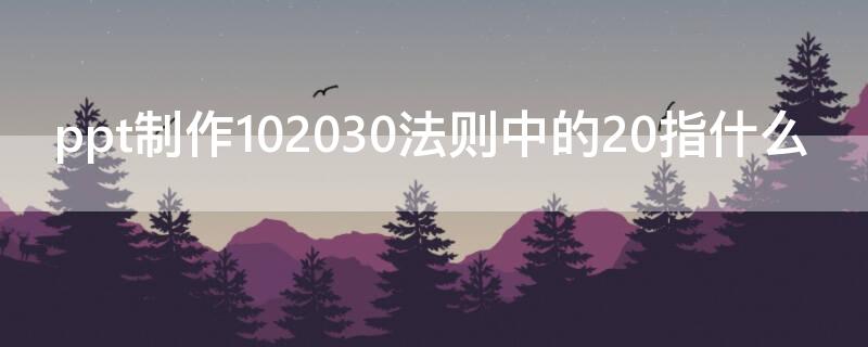 ppt制作102030法则中的20指什么（20/20法则）