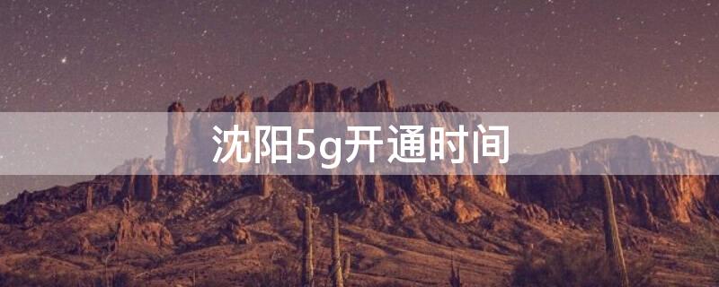 沈阳5g开通时间 沈阳5g什么时候彻底使用