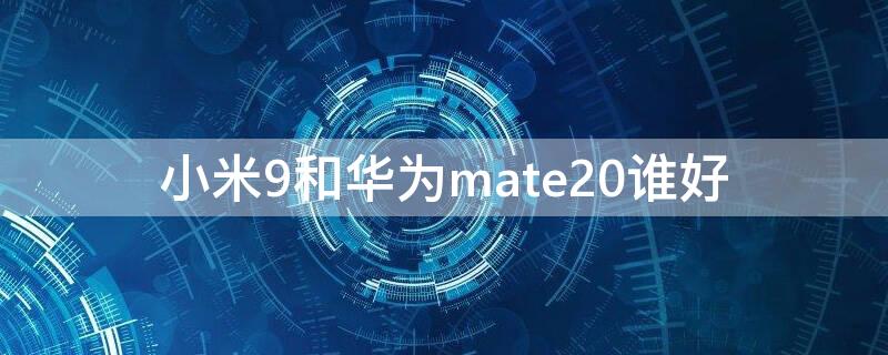 小米9和华为mate20谁好（小米9跟mate20）