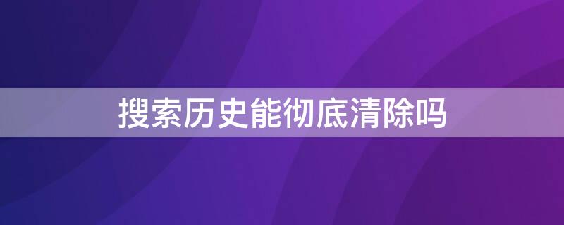 搜索历史能彻底清除吗 搜索历史记录删除了还能找到吗