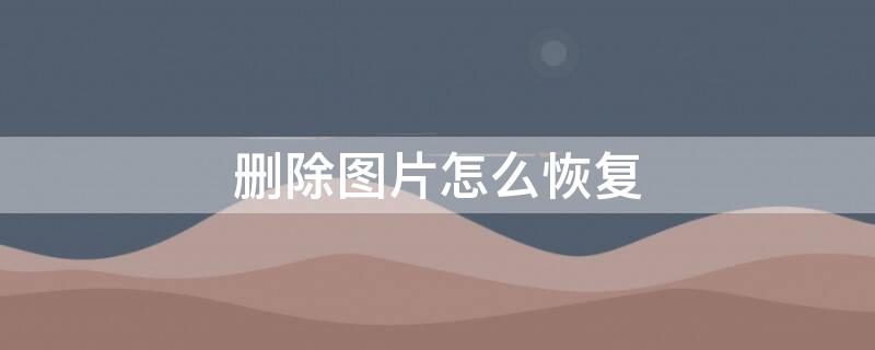 删除图片怎么恢复（删除图片怎么恢复软件）