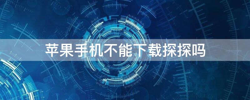 iPhone手机不能下载探探吗（苹果手机为什么下不了探探）