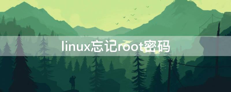 linux忘记root密码