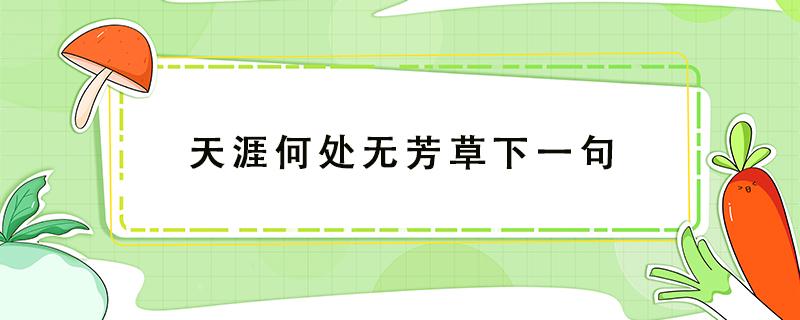 天涯何处无芳草下一句（天涯何处无芳草下一句是什么?）