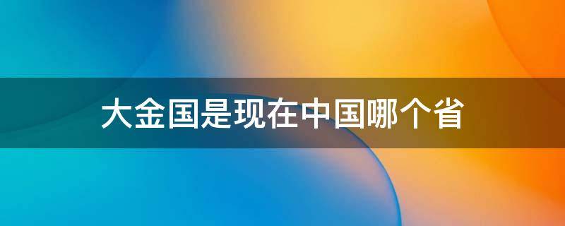 大金国是现在中国哪个省 原来的大金国是现在的哪里