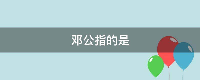 邓公指的是（邓公的意思是什么）