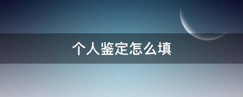 个人鉴定怎么填（个人鉴定怎么填写）