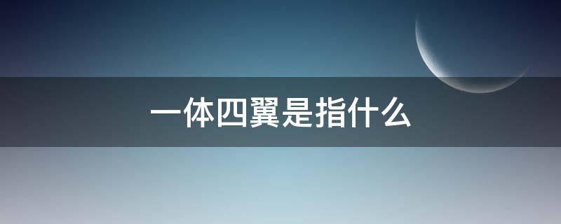 一体四翼是指什么 一体四翼是指什么高检院