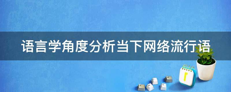 语言学角度分析当下网络流行语 语言学概论分析某个网络流行语