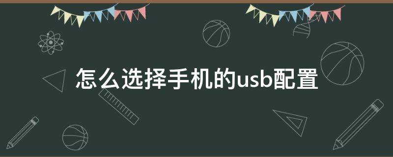 怎么选择手机的usb配置（手机选择usb配置是什么意思）