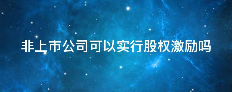 非上市公司可以实行股权激励吗 非上市公司可以实行股权激励吗