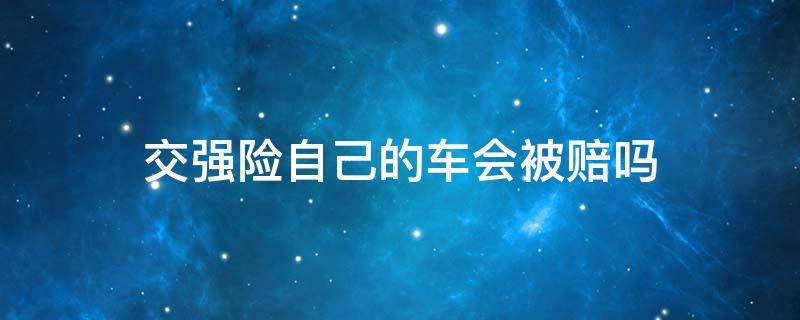 交强险自己的车会被赔吗 交强险可能赔自己车