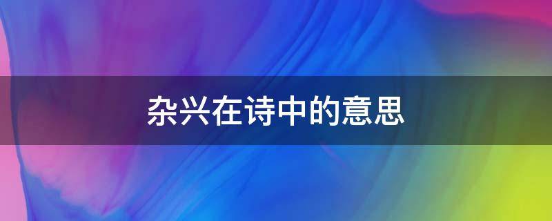 杂兴在诗中的意思 杂兴在诗中的意思用二个字怎么写