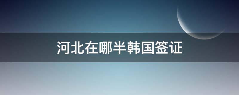 河北在哪半韩国签证 河北办韩国签证的地方