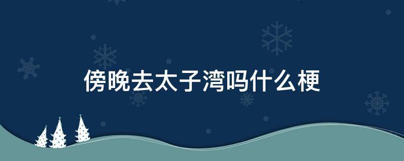 傍晚去太子湾吗什么梗（傍晚去太子湾吗是什么意思）