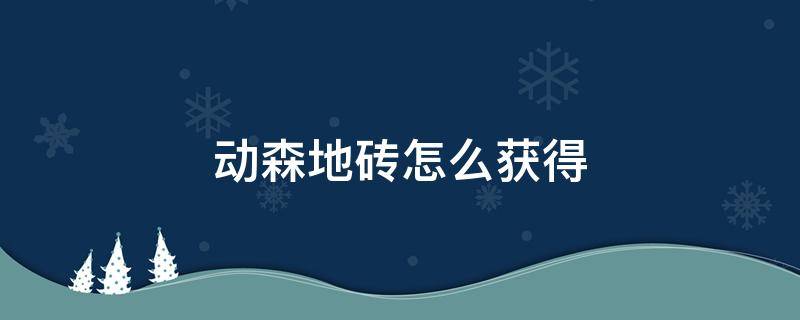 动森地砖怎么获得 动森房子下的地砖怎么搞