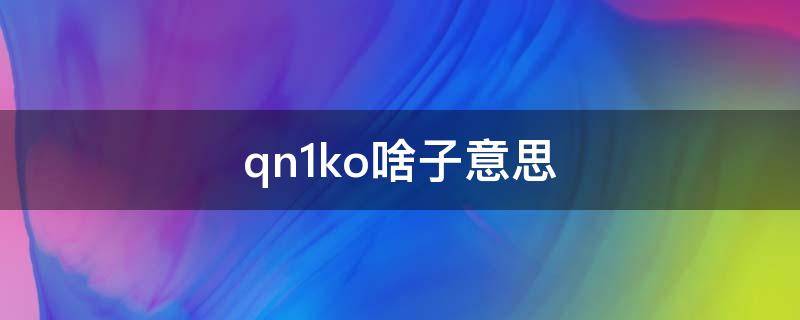 qn1ko啥子意思 qn1ko和qw1ko是什么意思