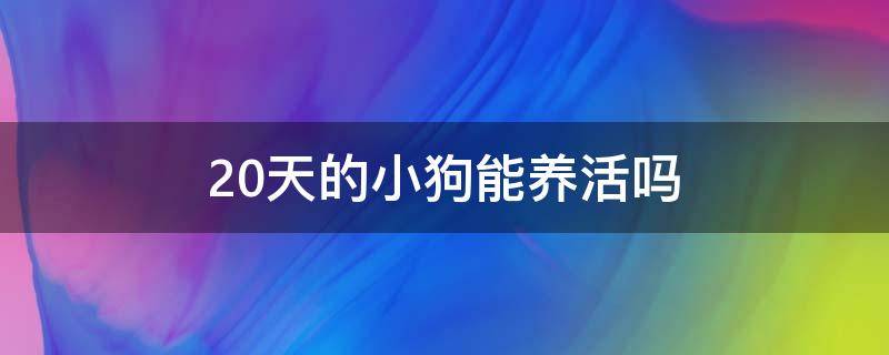 20天的小狗能养活吗 20多天的幼犬能养活吗