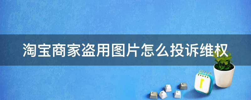 淘宝商家盗用图片怎么投诉维权 淘宝盗用图片可以投诉吗