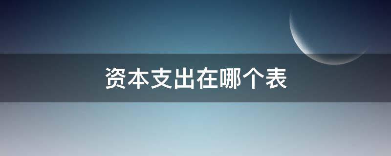 资本支出在哪个表（资本性支出在会计报表哪里）