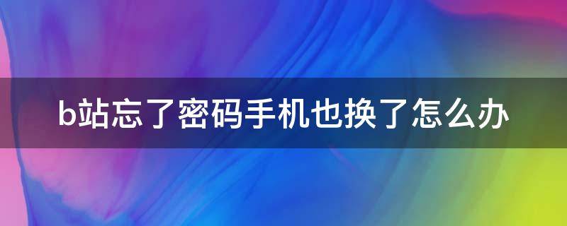 b站忘了密码手机也换了怎么办（b站忘了密码手机号也换了）