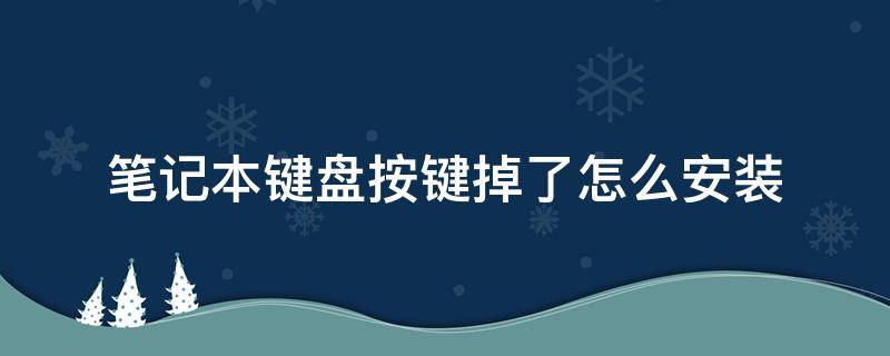 笔记本键盘按键掉了怎么安装（笔记本电脑键盘按键掉了怎么安装）