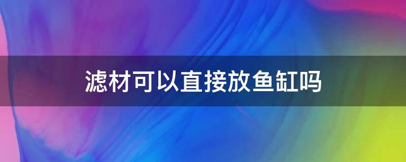 滤材可以直接放鱼缸吗（滤材可以直接放入鱼缸吗）