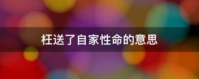 枉送了自家性命的意思（枉送了自家性命这句话是什么意思）