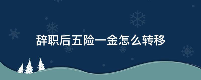 辞职后五险一金怎么转移 辞职后五险一金怎么转移到同单位省内的