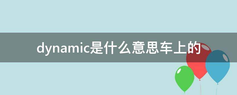 dynamic是什么意思车上的（路虎dynamic是什么意思车上的）