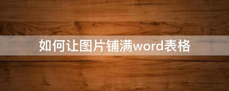 如何让图片铺满word表格 word表格里放图片怎么铺满