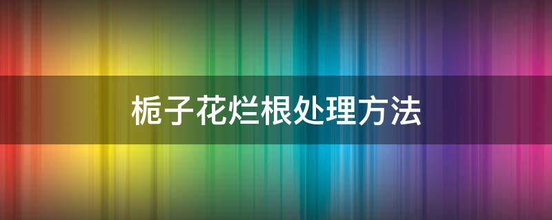 栀子花烂根处理方法 栀子花烂根多久能恢复