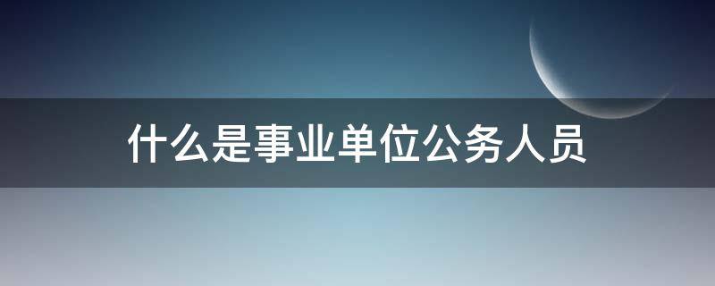 什么是事业单位公务人员 什么是事业单位公职人员