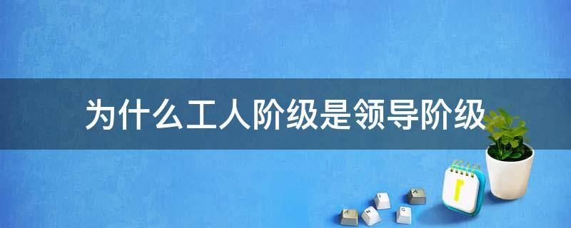 为什么工人阶级是领导阶级 为什么工人阶级是领导阶级但是不是主力军?