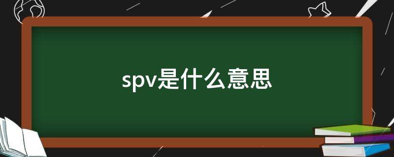 spv是什么意思 基金spv是什么意思