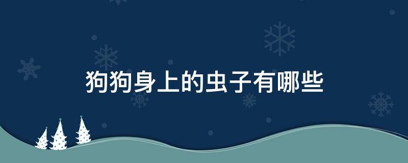 狗狗身上的虫子有哪些 狗狗身上的虫子有哪些名字又叫什么