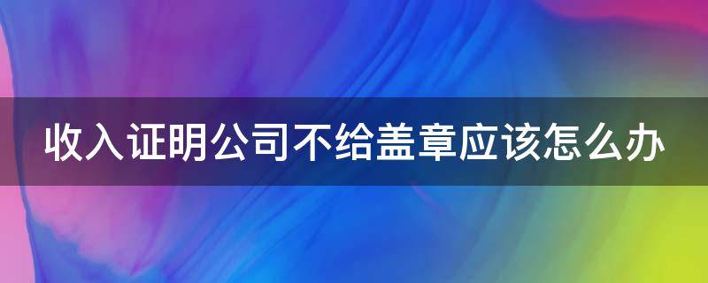 收入证明公司不给盖章应该怎么办（收入证明公司不给盖公章怎么办）