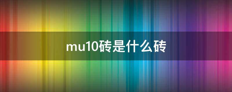 mu10砖是什么砖（mu10砖是什么砖图片及规格尺寸）