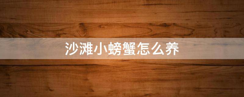 沙滩小螃蟹怎么养 沙滩上抓的小螃蟹能淡水里养吗